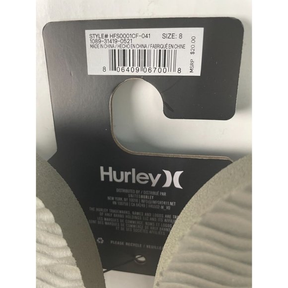 Men size 8, HURLEY gray flip flops slippers - Picture 4 of 4